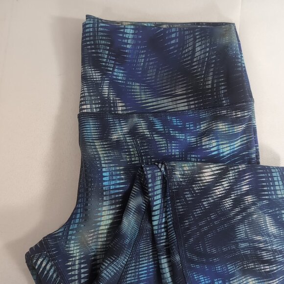 Lululemon Leggings 14 Foil Shapeshifter Flux Blue Invigorate High Rise Crop $128 - Picture 4 of 13